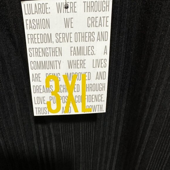 Lularoe Chelsea Women Plus Size 3XL Black Ribbed Short Sleeve T-Shirt Dress -NWT - Picture 7 of 10